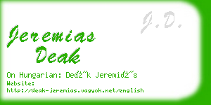 jeremias deak business card